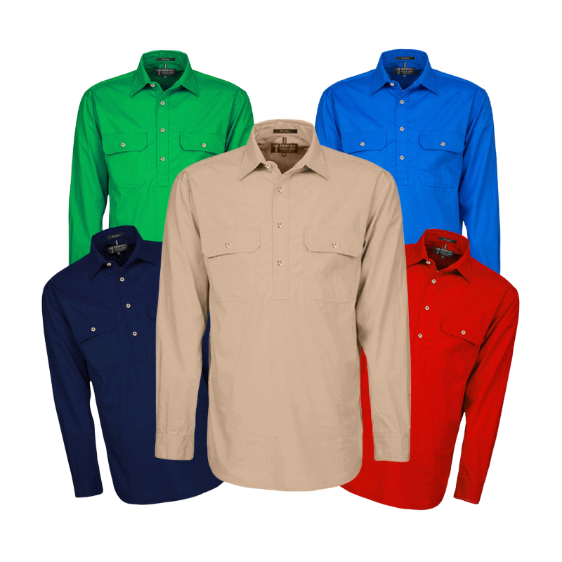 Pilbara RM200CF Men's Long Sleeve Light Weight Closed Front Shirt