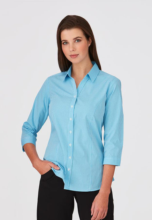 City Collection 2444 Pippa Check 3/4 Sleeve - Thread and Ink Workwear
