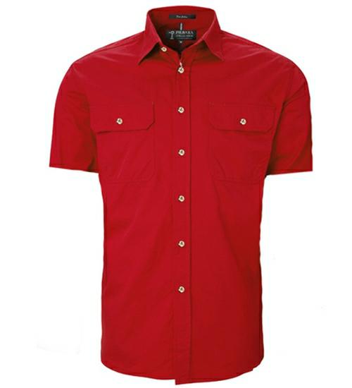 Pilbara RM500BTS Mens Open Front S/S Shirt - Thread and Ink Workwear