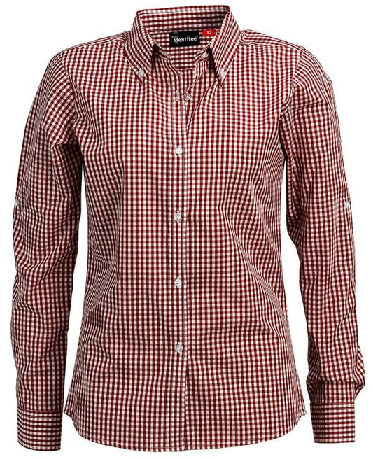 Identitee W45 Miller Ladies Long Sleeve Check - Thread and Ink Workwear