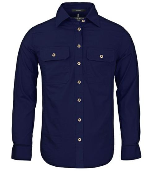 Pilbara RM600BT Women's Open Front L/S Shirt - Thread and Ink Workwear