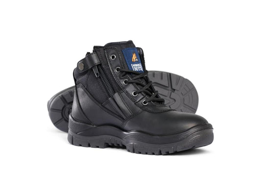 Mongrel Boots 261020 Black Lace Zip Side Safety - Thread and Ink Workwear