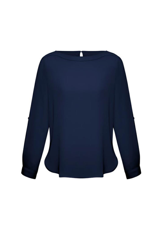 Biz Collection S828LL Madison BoatNeck Blouse - Thread and Ink Workwear