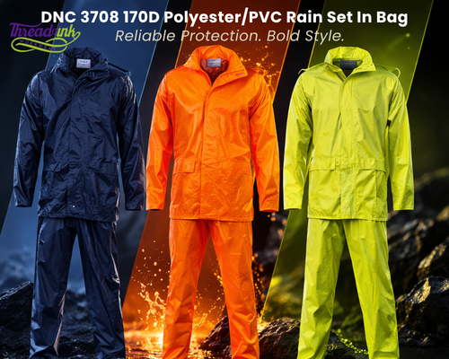 DNC 3708 170D Polyester/PVC Rain Set In Bag – Lightweight, Waterproof Protection On the Go