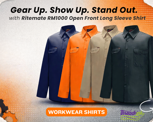 Ritemate RM1000 Open Front Long Sleeve Shirt