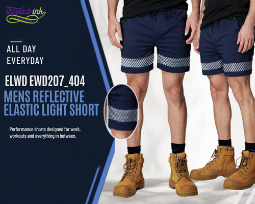 ELWD EWD207_404 Mens Reflective Elastic Light Short