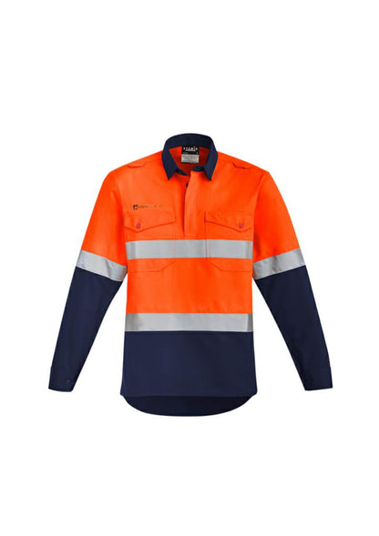 ZW143 Mens Orange Flame HiVis C/F Hoop Taped