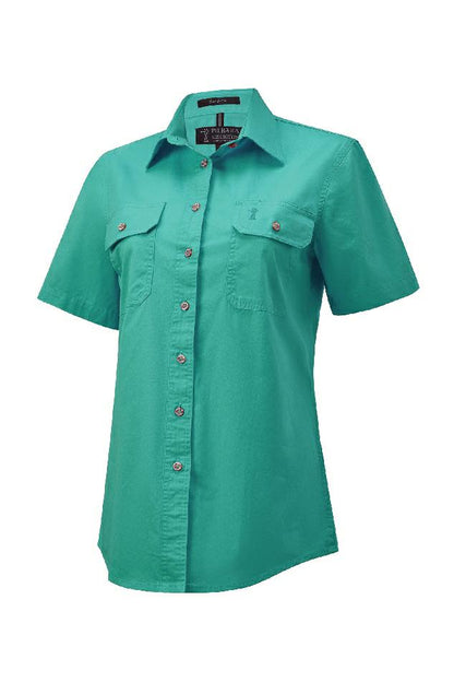 RM600BTS Women's Pilbara Open Front S/S Shirt - Thread and Ink Workwear