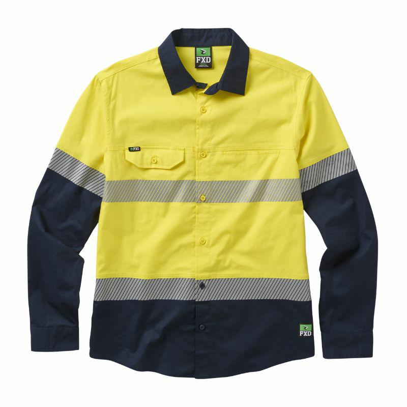 Taped Hi-vis Vented Stretch Long Sleeve Work Shirt
