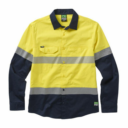 Taped Hi-vis Vented Stretch Long Sleeve Work Shirt