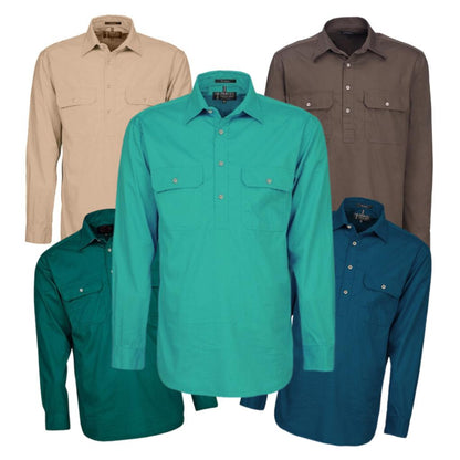 Pilbara RM200CF Men's Closed Front L/s Shirt 6XL