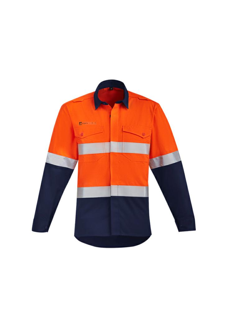 ZW140 Mens Orange Flame HiVis Spliced Shirt