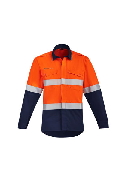 ZW140 Mens Orange Flame HiVis Spliced Shirt