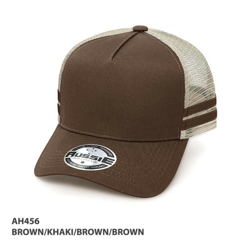 Grace Collection AH456 A-Frame Striped Trucker Cap w/ Logo - QTY 50 - Thread and Ink Workwear