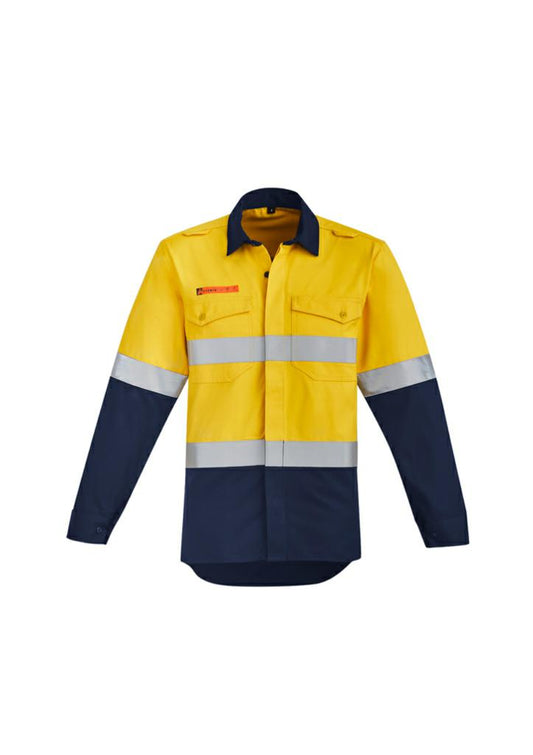 ZW140 Mens Orange Flame HiVis Spliced Shirt