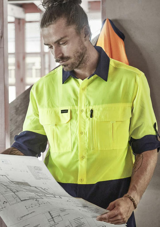 Syzmik ZW468 Mens Hi Vis Outdoor Long Sleeve Shirt