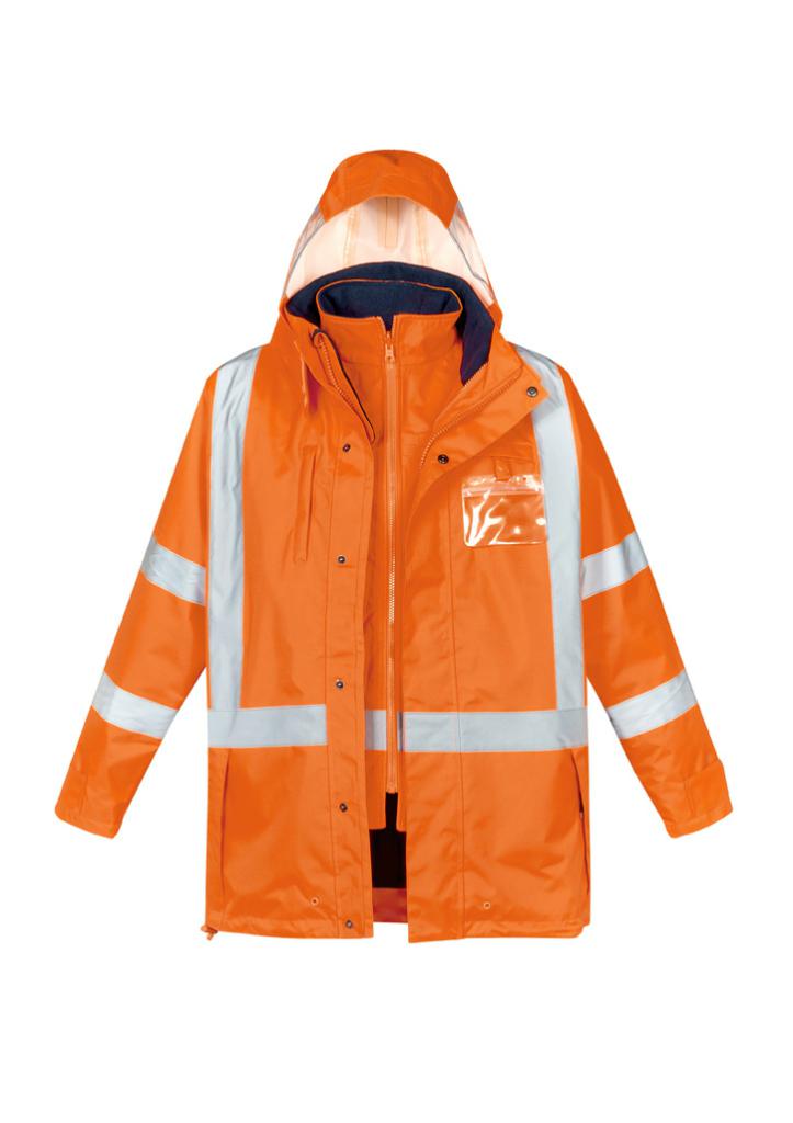 ZJ616 Mens Hi Vis X Back 4 In 1 Waterproof Jacket