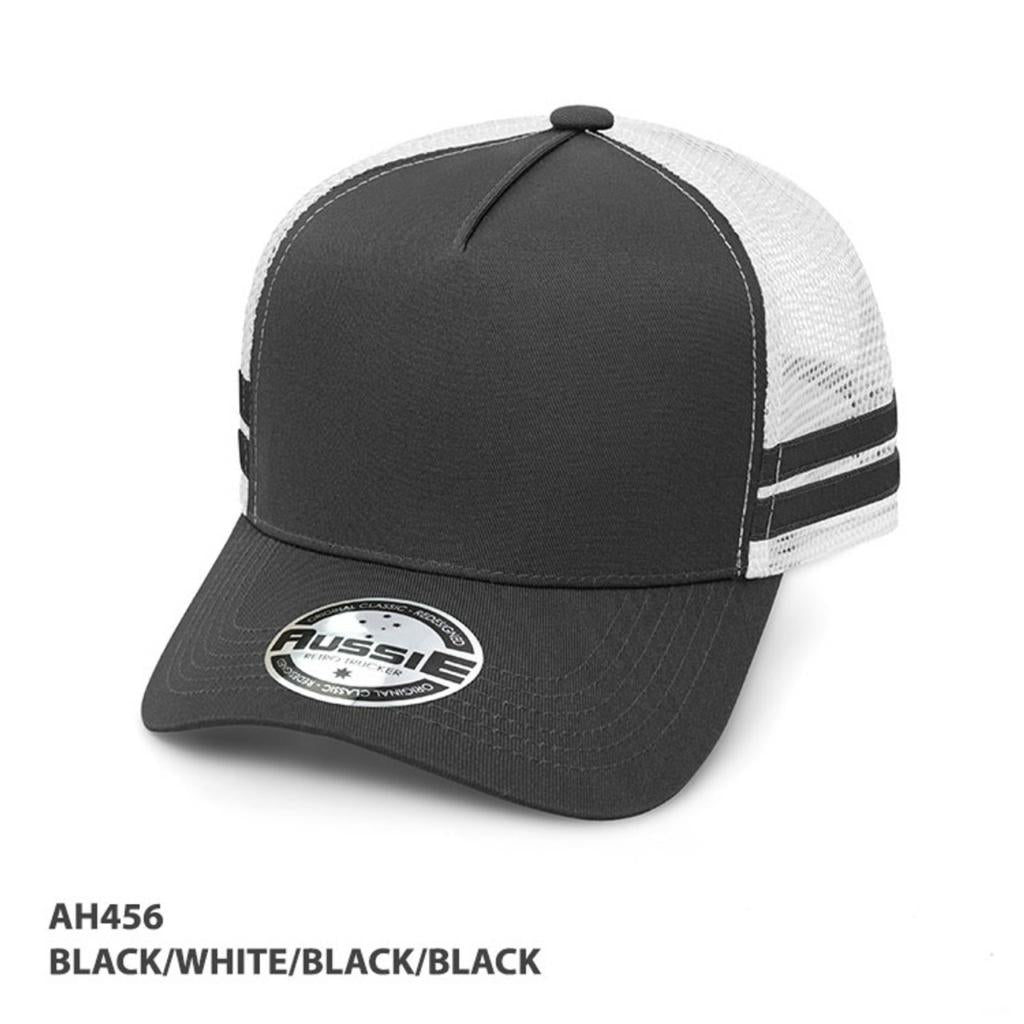 Grace Collection AH456 A-Frame Striped Trucker Cap w/ Logo - QTY 100