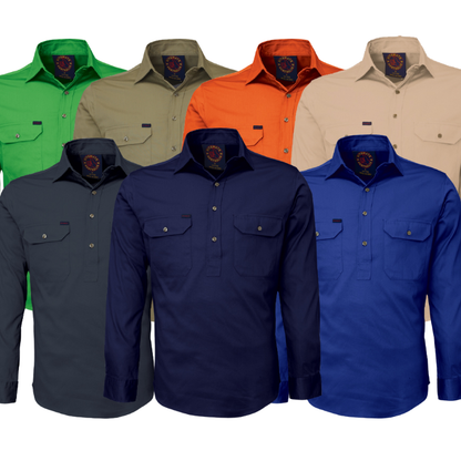 Ritemate Closed Front RM100CF Long Sleeve Shirt