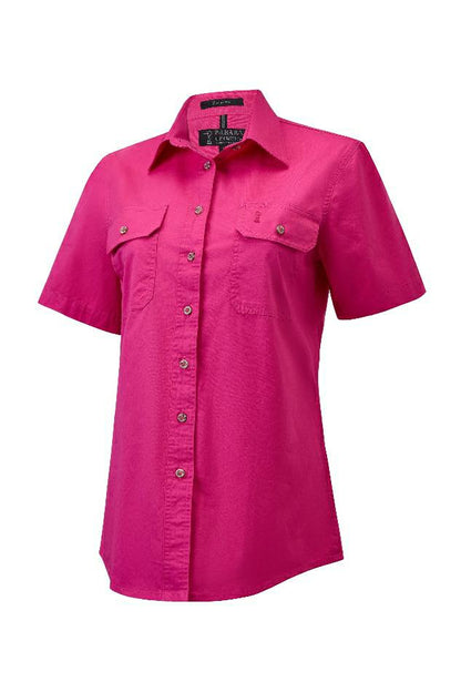 RM600BTS Women's Pilbara Open Front S/S Shirt - Thread and Ink Workwear