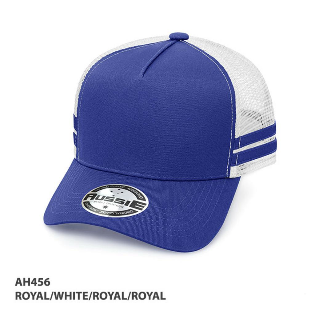 Grace Collection AH456 A-Frame Striped Trucker Cap w/ Logo - QTY 50 - Thread and Ink Workwear