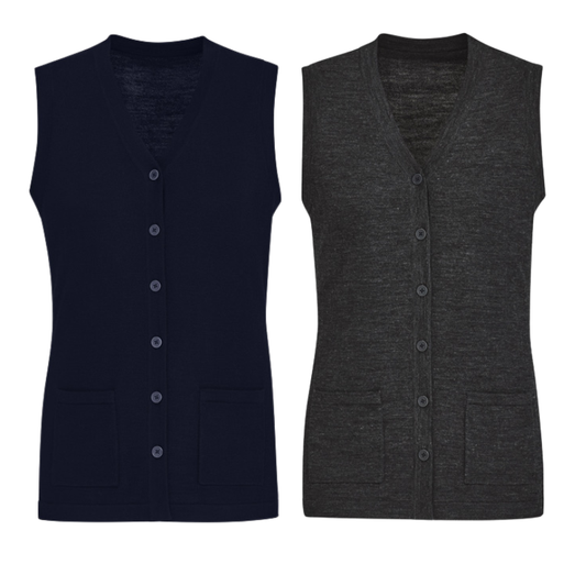 Biz Care CK961LV Womens Button Front Knit Vest