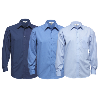 Biz Collection SH816 Mens Micro Check Long Sleeve