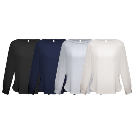 Biz Collection S828LL Madison BoatNeck Blouse