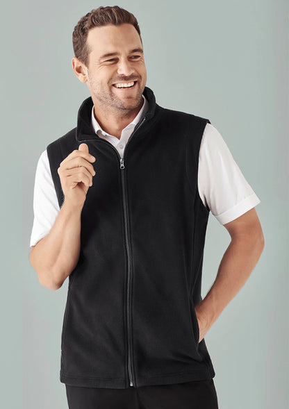 Biz Collection F233MN Mens Plain Micro Fleece Vest - Thread and Ink Workwear