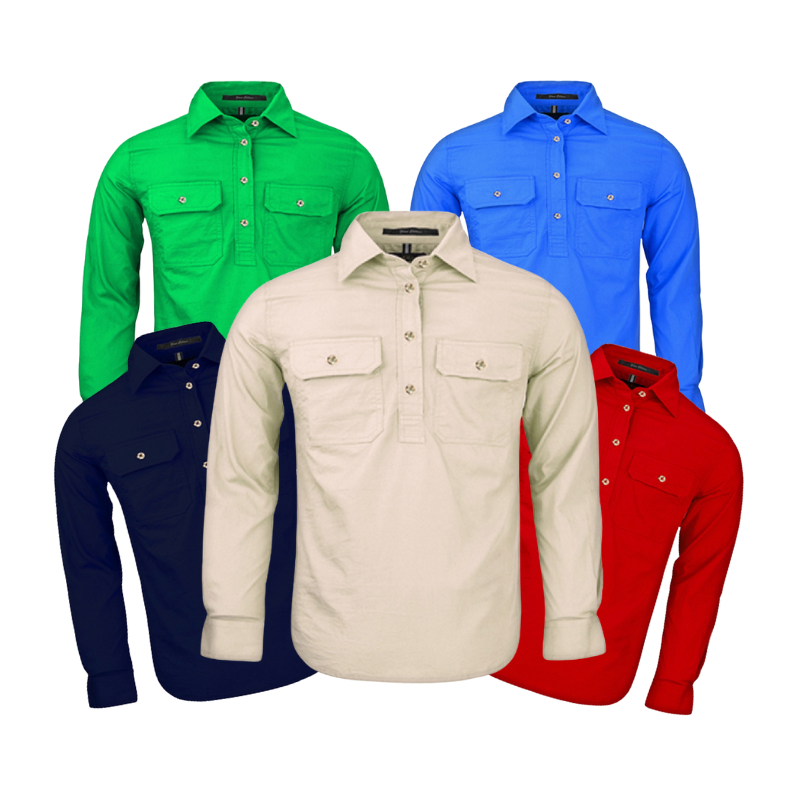 Pilbara RM400CF Kid's Closed Front L/S Shirt