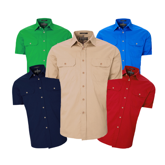 Pilbara RM500BTS Mens Open Front S/S Shirt