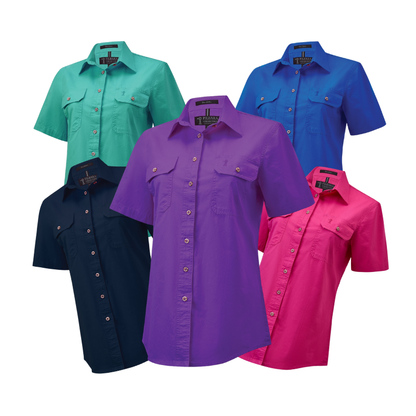 RM600BTS Women's Pilbara Open Front S/S Shirt