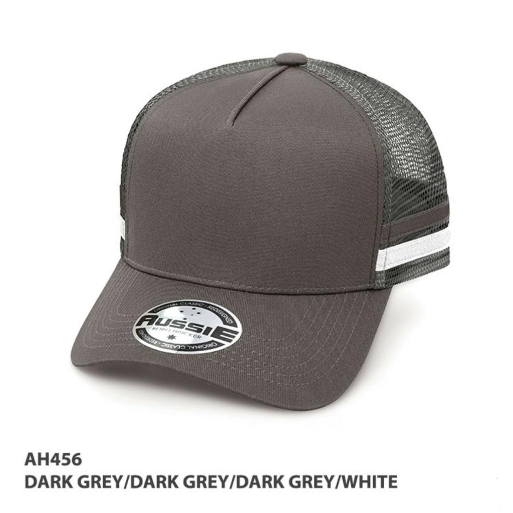 Grace Collection AH456 A-Frame Striped Trucker Cap w/ Logo - QTY 50 - Thread and Ink Workwear