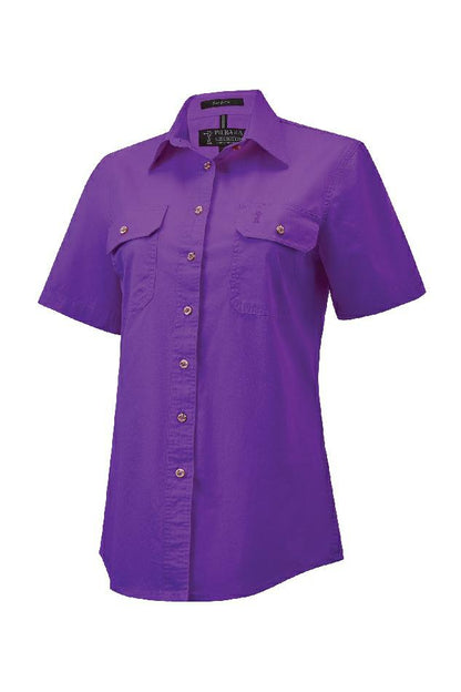 RM600BTS Women's Pilbara Open Front S/S Shirt - Thread and Ink Workwear