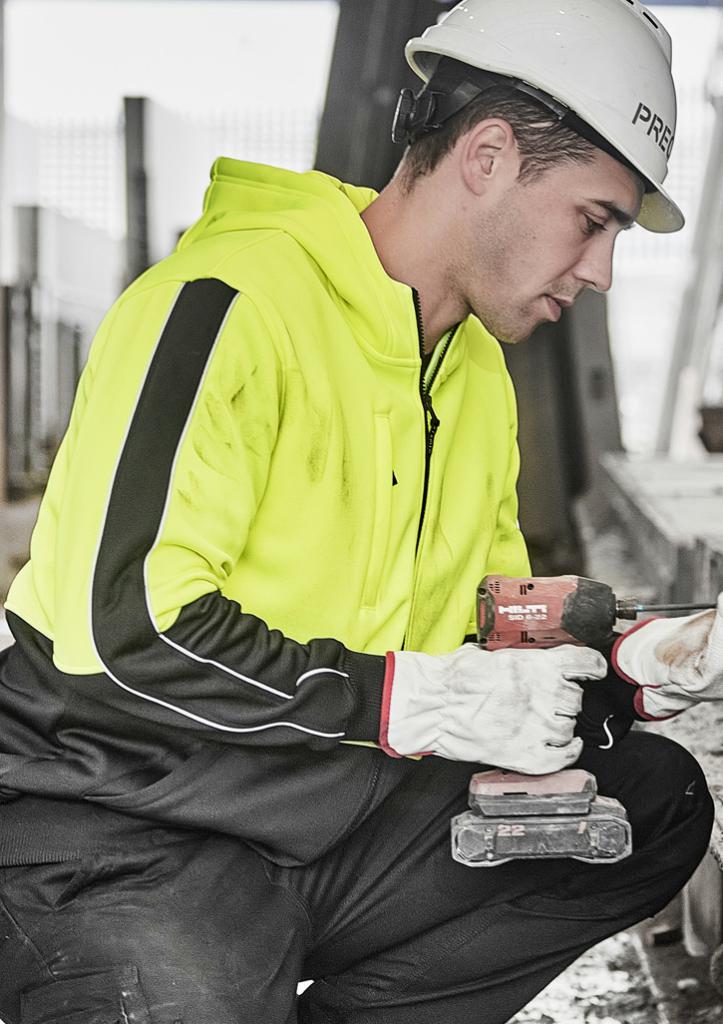 Unisex ZT485 Hi Vis Full Zip Hoodie