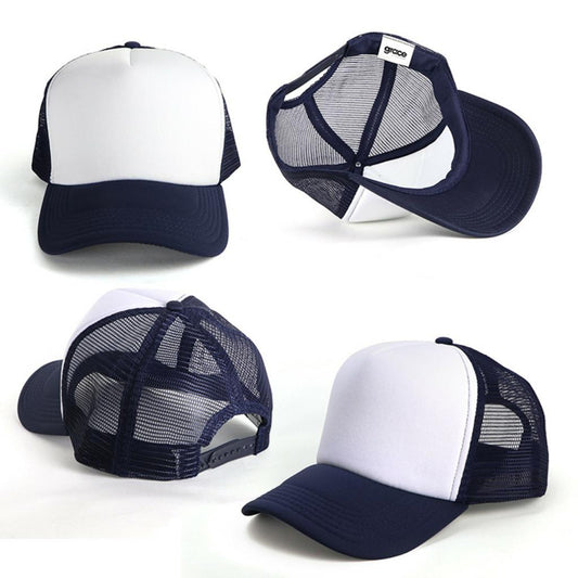 Grace Collection AH295 Polymesh Trucker Cap w/ Logo - 100 QTY - Thread and Ink Workwear