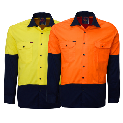 Ritemate Vented Open Front L/S Shirt RM107V2