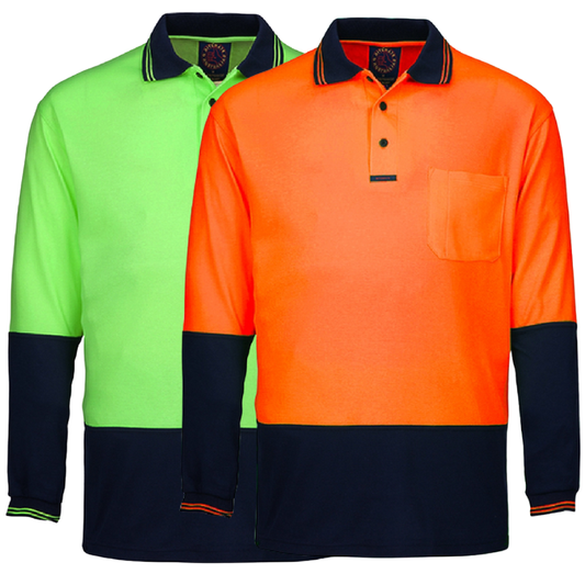Ritemate Hi-Vis Long Sleeve Polo RM2346