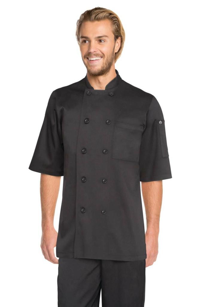 Chef Works Chambery Black Mens S/S Chef Jacket - Thread and Ink Workwear