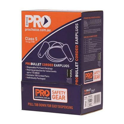 Pro Choice EPOC Probullet Corded Earplugs BOX 100 - Thread and Ink Workwear