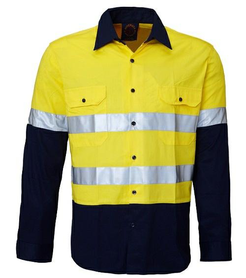 Ritemate Kids Open Front Hi-Vis L/S Shirt RM4050R - Thread and Ink Workwear