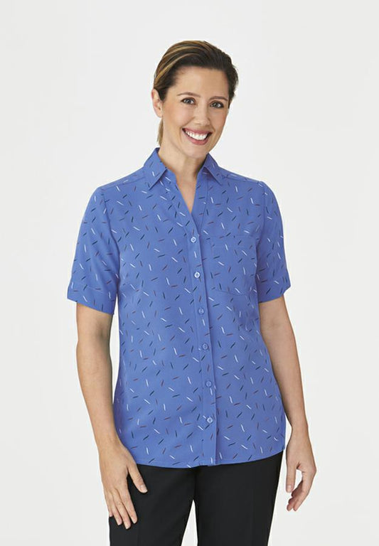 City Collection 2192 Ladies Drift Print S/S - Thread and Ink Workwear