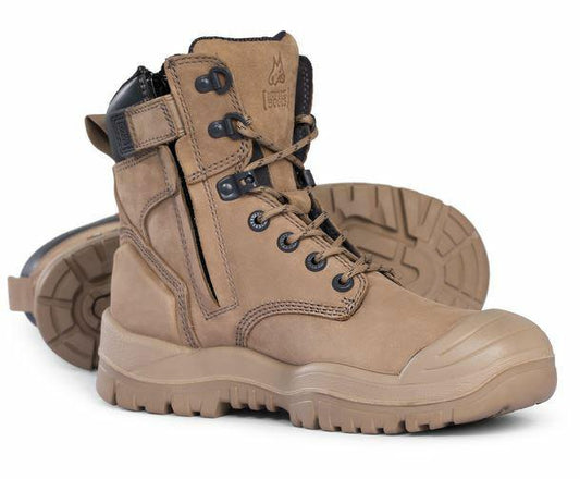 Mongrel Boots 561060 Stone High Ankle Zip Sider - Thread and Ink Workwear