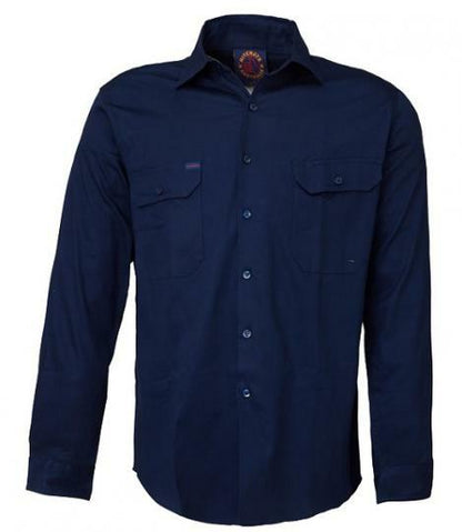 Ritemate RM1000 Open Front Long Sleeve Shirt - Thread and Ink Workwear