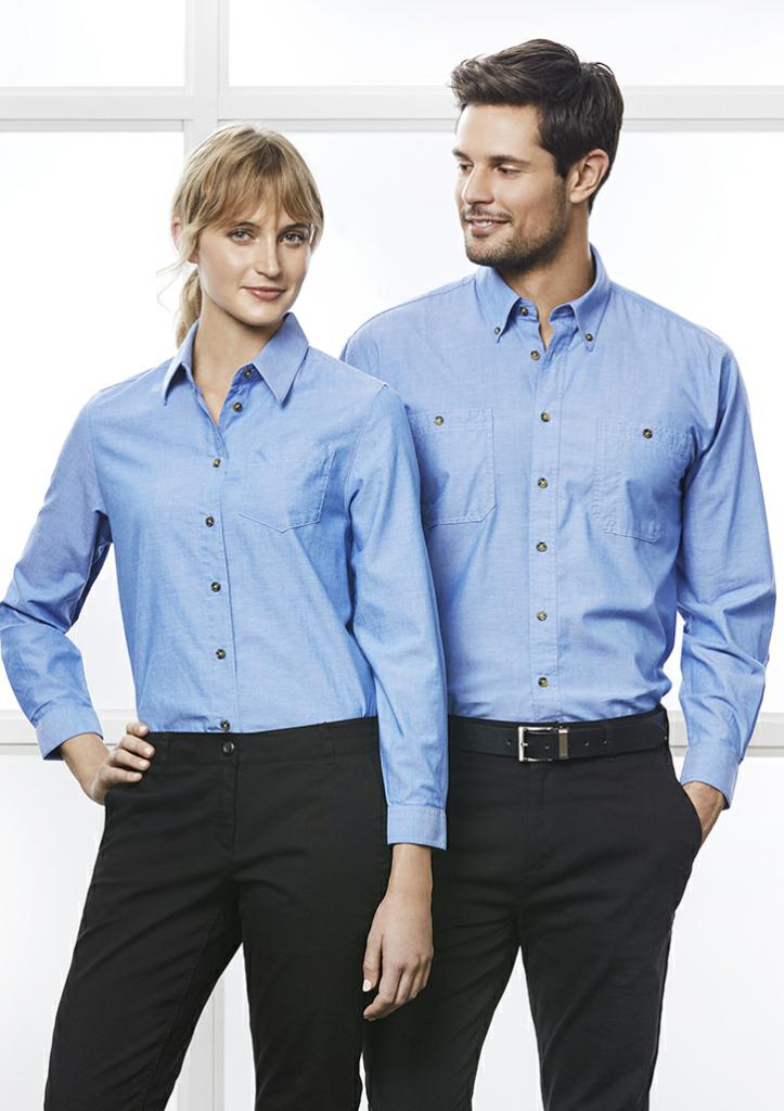 Biz Collection SH112 Mens Chambray L/S Shirt - Thread and Ink Workwear