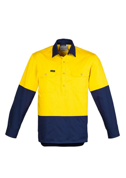 Syzmik ZW560 Men's Hi-Vis Closed Front L/S Shirt - Thread and Ink Workwear