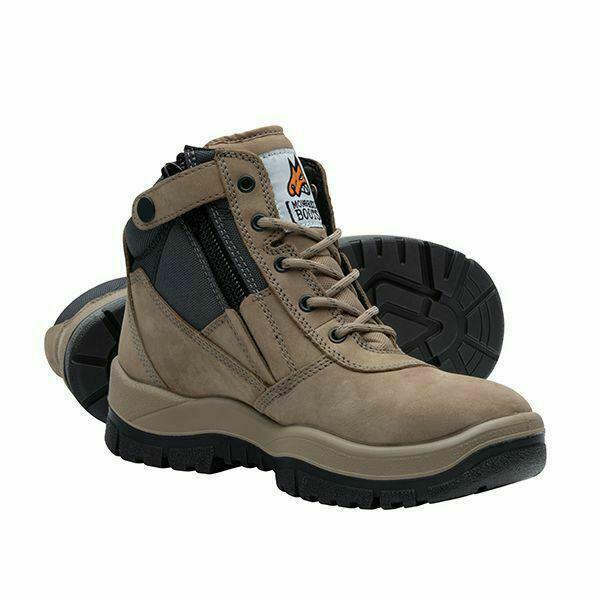 Mongrel Boots Stone Lace Zip Side Safety 261060 - Thread and Ink Workwear