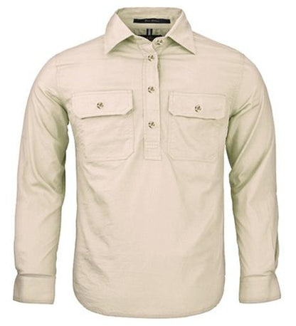 Pilbara RM400CF Kid's Closed Front L/S Shirt - Thread and Ink Workwear
