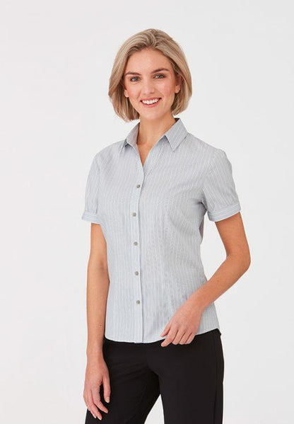 City Collection 2104 Ladies Shadow Stripe S/S - Thread and Ink Workwear
