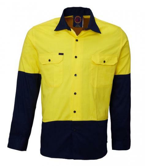 Ritemate Vented Open Front L/S Shirt RM107V2 - Thread and Ink Workwear